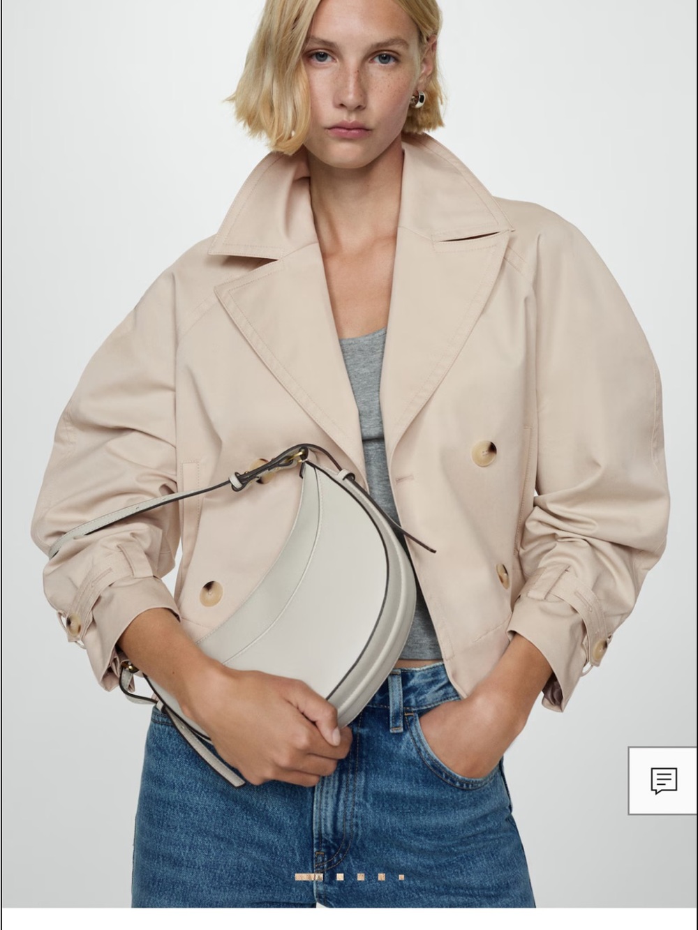 Mango Cropped Trench Coat